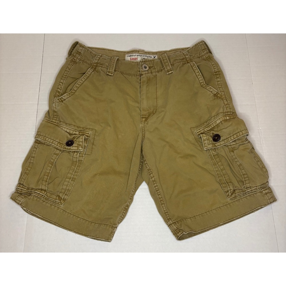 American Eagle Mens Classic Cargo Shorts Twill Khaki Gorpcore Utility Y2k